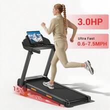 CURSOR FITNESS 4 IN 1 Treadmills For Home With 15% Incline, 3.0HP Quiet Foldable Treadmill With Handle Bar Up To 300lbs Capacity, 7-Layer Shock-Absorbing. - US B Type Plug(110-127V) - View 8