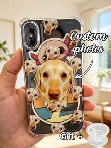Personalized Custom Phone Stand, 360 Degree Rotating Adjustable Acrylic Phone Stand, Printed With Your Photo. Cute Phone Accessory Designed For Pet Lovers, Suitable As Birthday, Anniversary, Holiday Or Thanksgiving Gift. - Multicolor - View 4