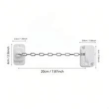 3件組可調節式窗戶安全鎖 - 自黏式，無需鑽孔，耐用金屬與塑料材質，適用於居家安全、通風與隱私保護，居家安全鎖，時尚鎖設計，安裝方便 - 3pcs(主鎖+副鎖扣+鎖鏈) - 查看 8