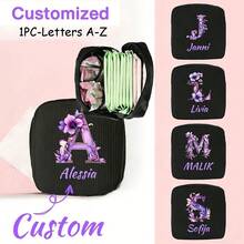 1pc Personalized Image Custom Mini Cute Casual Portable Mini Bag Niche Earphone Coin Purse Lightweight Nylon Multifunctional Zipper Makeup Bag Gift, Bohemian Style - Multicolor - View 7