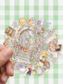 50張防水PET材質田園風慢生活貼紙，農場動物烘焙花卉裝飾，適用於廢物手帳、計畫本及日常DIY手工藝 - A - 查看 6