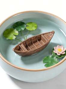 Miniature Realistic Pond Accessories, Lotus & Water Lily Leaf Resin Figurines, Cake Toppers, DIY Fairy Garden Bonsai Moss Landscape Aquarium Handmade Decor - A - View 2