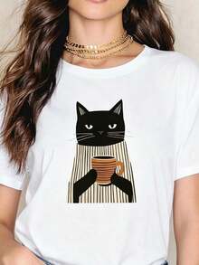 Women T-Shirts - 白色的- - 查看 1