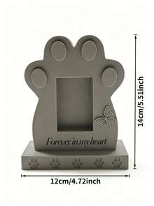 Paw Print Pet Memorial - Dog Cat Tombstone, Engraved With "Forever In My Heart", Butterfly Design, 3D Printed Material, Suitable For Outdoor Garden Cemetery And Indoor Desk, Pet Loss Sympathy Gift - Multicolor - View 3