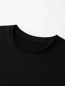 Women's 100% Cotton Short-Sleeved T-Shirt, Black, Cotton, Character Print, American Casual, Street Style, Y2K, Pink, Loose Fit, Korean Fashion, Summer, Domestic Shipping. Women's Clothing, New Summer Styles, High-Price Short-Sleeved Summer Clothes For Women, Spring Clothes. - Black - View 4