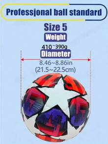 1pc Size 5 Standard, Indoor/Outdoor Universal, Competition Training Ball, Gift Inflatable PU Leather Multicolor Team Sports Football (Football Shipped Deflated) - Multicolor - View 6