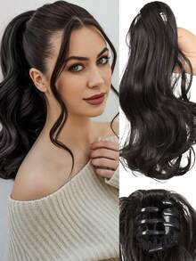 12 Inch Synthetic Ponytail Hairpiece For Women, Medium Length Short Curly Big Wave Wavy Hair Band Style, Halloween - Multicolor - View 15