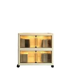 Extra Foldable Storage Cabinet With Lid And Wheels, 2/4/5 Tier Stackable Storage Cabinets, Dustproof Plastic Storage Bins With Doors, Organization & Storage Bins For Bedroom, Kitchen, Closet, Bathroom, Home, Office, Dorm - Local Warehouse - View 8