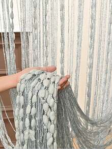 1 pieza Cortina de cuentas de colores múltiples con borlas, decoración de ventana/puerta - Gris - Ver 1