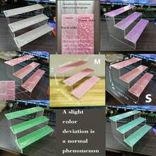 1 pièce Support d'affichage en acrylique coloré en forme d'échelle, convient pour les supports d'affichage multicouches de collections, figurines à bulles, jouets, objets de collection, bandes dessinées, vernis à ongles, étagères de rangement de parfum, cupcakes, décorations et articles de rangement - Multicolore - Voir 2