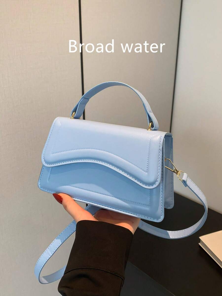 Mini Fashion Handheld Women's Bag Spring/Summer New Solid Color Flap Multi-Use Crossbody Small Square Bag Embossed Casual Shoulder Crossbody Commuter Bag - Sky Blue - View 1