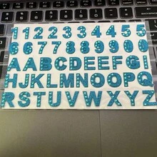 Glitter Letter & Number Stickers, Sparkle DIY Craft Decals For Kids, Scrapbooking, Creative Water Bottle Rhinestone Stickers - Multicolor - View 3