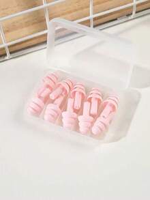 10pcs Spiral Colorful Noise-Canceling Earplugs With Storage Box, Portable Noise-Reducing Earplugs For Bedroom, Travel, Office, School And Swimming, Practical Accessories For Daily Use And Back To School Season, Dorm Snoring Noise Reduction Tool, Student Self-Study Quiet Earplugs, Waterproof Silicone Earplugs For Hair Washing And Water Entry Prevention, Portable Storage Earplugs For Business Travel - View 9