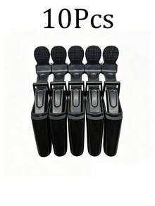 10pcs/5pcs/1pc Solid Color Elegant Cute Casual ABS Plastic (ABS Resin) Salon Crocodile Hair Clips, Plastic Crocodile Clips, Seamless Bangs Clips, Hair Claw Clips, Spring Summer Autumn - Multicolor - View 11