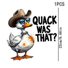 1/2/3入酷感牛仔鴨熱轉印貼,時尚眼鏡項鍊白鴨「QUACK WAS THAT?」趣味文字圖案熱轉印貼,乙烯基印花熱轉印貼紙,熨燙貼布貼,適用於枕頭、DIY、背包、T恤、帆布袋、衛衣、牛仔褲、衣物、縫紉用品 - 多色 - 查看 3