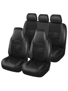 5-Seater/2-Seater/1-Seater Classic Universal PU Leather Front Car Seat Covers, Full Coverage PU Leather Front Seat Covers, High Back Bucket Seat Covers - Suitable For Most Cars - Line - View 13