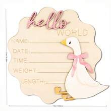 Wooden Baby Birth Announcement Sign Hello World Newborn Birth Announcement Board Baby Name Birth Announcement Sign Newborn Welcome Sign For Hospital - Bulletin Board - View 12