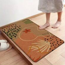 1pc, Home Decor, Abstract Pattern Print, Linen Kitchen Rug, Kitchen Mat, Floor Mat, Bathroom Mat, Door Mat, 3D Print Rectangular, Suitable For Living Room, Bedroom, Hallway, Bathroom, Laundry Room - Polyester Rug, Suitable For Indoor And Outdoor Home Decoration - Multicolor - View 7