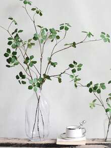 1 枝仿真葉片枝條，人造日式杜鵑花枝，假春季葉枝，假葉柳枝噴枝，榛木枝，榛果枝，適用於花瓶填充、辦公室、居家、婚禮裝飾 - 彩色 - 查看 1