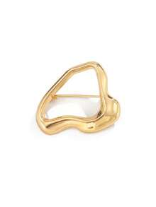 1pc Minimalist Asymmetric Hollow Silver Brooch, Abstract Design Women's Brooch, Suitable For Sweaters, Coats, Scarves And Other Daily Decorations - Multicolor - View 5