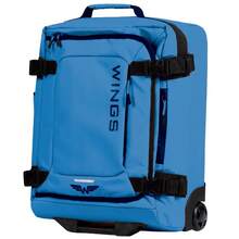 W WINGS Large Compression Soft Suitcase 28" 24" 20" Inch ROOK Travel Bag Luggage Polyester Zipper High Quality, Waterproof, Telescopic Handle, Wheels BLUE - Blue - View 9