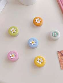 Button Flower Stand Color-Block Button Knot Stand Creative Rotating Silicone Adhesive Phone Holder Universal Phone Stand Support Portable 360 Rotating Desktop Support Colorful - Multicolor - View 2