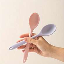 1/4件組耐熱不沾矽膠廚房用具套組,8英吋(20.5cm)矽膠湯勺、攪拌勺、湯勺、飯勺、成人用分餐勺,適用烹飪、攪拌、烘焙、分餐 - 彩色 - 查看 6