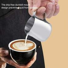 Stainless Steel Milk Frothing Pitcher, Espresso Steam Milk Pitcher, Coffee Milk Frothing Cup, Suitable For Espresso Machine, Cappuccino, Latte Art (Silver, 5OZ/150ML) - Multicolor - View 4