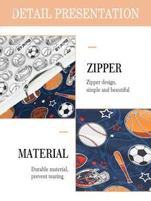 2/3-teiliges Sportfan-Bettwäscheset - Fußball, Basketball, Baseball, American Football Muster Bettbezug, Champion-Thema Bettwäsche, geeignet für Kinder, Jugendliche, Erwachsene, Jungen und Mädchen, Schlafzimmer (Doppel-/Voll-/Queen-Größe) - Verschiedenfarbig - Übersicht 8