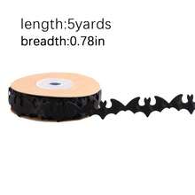 1 Roll, 5 Yards Halloween Lace Ribbon, Pumpkin & Ghost Mesh Hollow Decorative Trim, Suitable For Gift Wrapping, Party, DIY Headband, Halloween Decoration - Multicolor - View 14