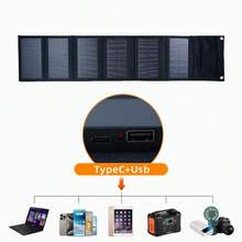 Portable Foldable Solar Charging Panel With USB+Type-C Dual Port Charging, Monocrystalline Silicon Solar Panel, Suitable For Charging Phones, Tablets, Laptops, Cameras And Other Digital Products - View 4