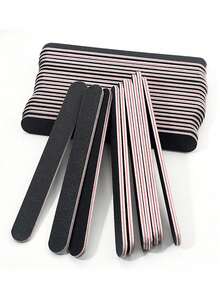 50/30/20/10/1pc Black Nail File, Straight Nail Buffing Block, High Quality Non-Shedding Nail Buffing Block - Multicolor - View 1