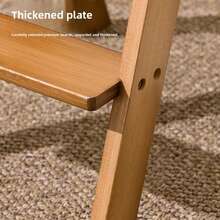 3-Tier Natural Bamboo Folding Step Stool Ladder Thick Solid Bamboo Portable - Brown - View 7