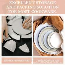 12pcs Felt Pan Protectors, 3 Sizes Cookware Separator Pads For Pots, Pans, Lids, Plates, Stacking Storage & Scratch Protection - View 6