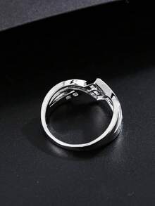 1pc Colorful Gemstone Intertwined Ring, Ins Style Design, Versatile Elegant Daily Accessory For Women - JZ20663 - View 4