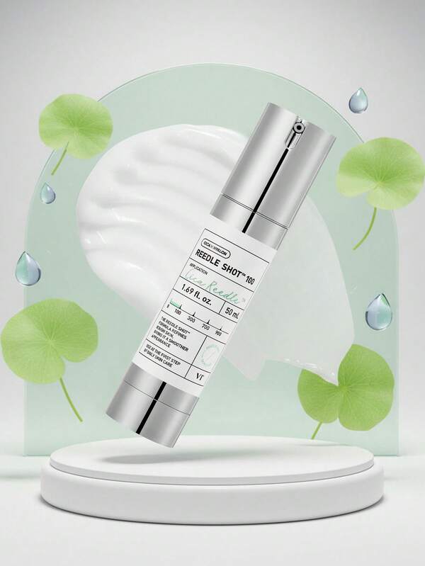 VT COSMETICS CICA Reedle Shot 100 Advanced 夜間外泌體微針精華液，含積雪草、玻尿酸、蜂膠，肌膚再生、玻璃肌效果，韓國保養加強精華 1.69 Fl Oz (50ml)