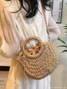 1個女款草編海灘手提袋托特包夏季手提包 - 查看 14