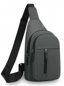 Bolso de pecho para hombre 2026 nueva moda, diseño casual de primavera, bolso bandolera de un solo hombro, bolso para exteriores de gran capacidad - A - Ver 15
