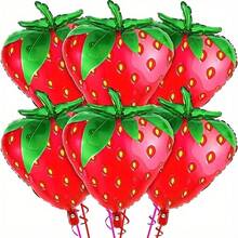 6pcs Cute Red Strawberry Foil Balloons Set For Strawberry Theme Kids Birthday Party Decoration - View 9