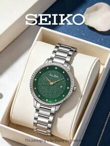 Seiko 精工 ALBA 女士石英表，闪亮表盘搭配水晶表圈，不锈钢表带，优雅正装表，适合派对和日常佩戴，完美的 情人节礼物 AH7W27X1 - AH7W27X1 - 查看 3
