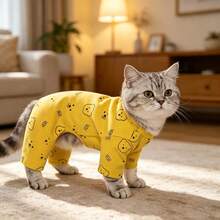 Yellow Cartoon Bear Pet Four-Legged Jumpsuit, Soft Skin-Friendly, Suitable For Small Cats And Dogs, Bichon, Teddy - Yellow - View 7