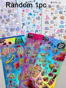 Cute Animal Bubble Stickers 4PCS Multiple Styles Adorable Cartoon Decor For Diaries, Journals - Multicolor - View 8