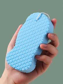 Esponja de baño exfoliante ultra suave, textura de escamas de pez 3D, exfoliación suave sin dolor, no irritante para la piel, 3 en 1 exfoliante/masajeador/limpiador, apta para el baño en casa - Multicolor - Ver 10