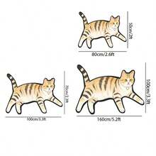 1PC Cute Cat Shaped Rug, Wear-Resistant And Stain-Resistant, Universal For Living Room And Bedroom, Decorative Rug, Bedroom Decor, Small Rug, Carpet, Home Decor, Living Room Rug, Small Living Room Rug, Bedroom Rug, Living Room Home Decor, Outdoor Rug, Washable Rug. - Multicolor - View 4