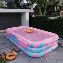 Large Inflatable Swimming Pool, Thickened Outdoor Home Pool, Family Slide Pool, Suitable For Family Gatherings, Outdoor Patio - PVC Material Pool - A - View 8