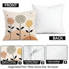 4pcs Nordic Abstract Bohemian Floral Pattern Pillow Covers Without Inserts, Single-Sided Printed Pillow Covers, Suitable For Living Room Bedroom Home Decor, All Seasons Pillow Covers - Multicolor - View 4