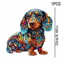 1/2/3PCS Colorful Pattern Dachshund Heat Transfer, Mexican Style Colorful Floral Pattern Heat Transfer, Vinyl Print, Heat Transfer Sticker, Iron-On Transfer Sticker Decal - Suitable For Pillows, DIY, Backpacks, T-Shirts, Canvas Bags, Sweatshirts, Jeans, T-Shirts, Clothing, Sewing Supplies - Multicolor - View 3