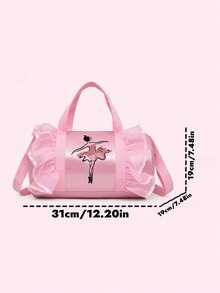 1pc Personalized Custom Cylindrical Ballet Girl Crossbody Bag, Zipper Closure Nylon Material, Adjustable Shoulder Strap, Can Be Carried By Hand, Suitable For Dance Class, Sports, Shopping, Outdoor Outings, Daily Use. Birthday Gift. - Multicolor - View 10