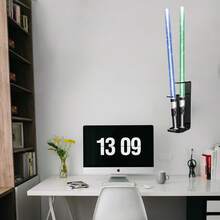 Stand Wandmontage 2er Pack Acryl Lichtschwert Wandhalterung Displayhalter Baseballschläger Ständer mit Schrauben für Zuhause und Büro, Schwarz - Schwarz - Übersicht 4