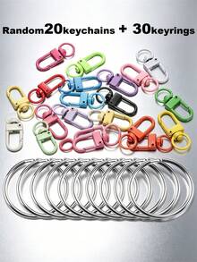 20/50/100pcs Heart-Shaped Swivel Clasp Keychain - Colorful Metal Spring Snap, Suitable For DIY Crafts, Jewelry, Lanyards And Accessories, Zinc Alloy Lobster Claw - Silver - View 37